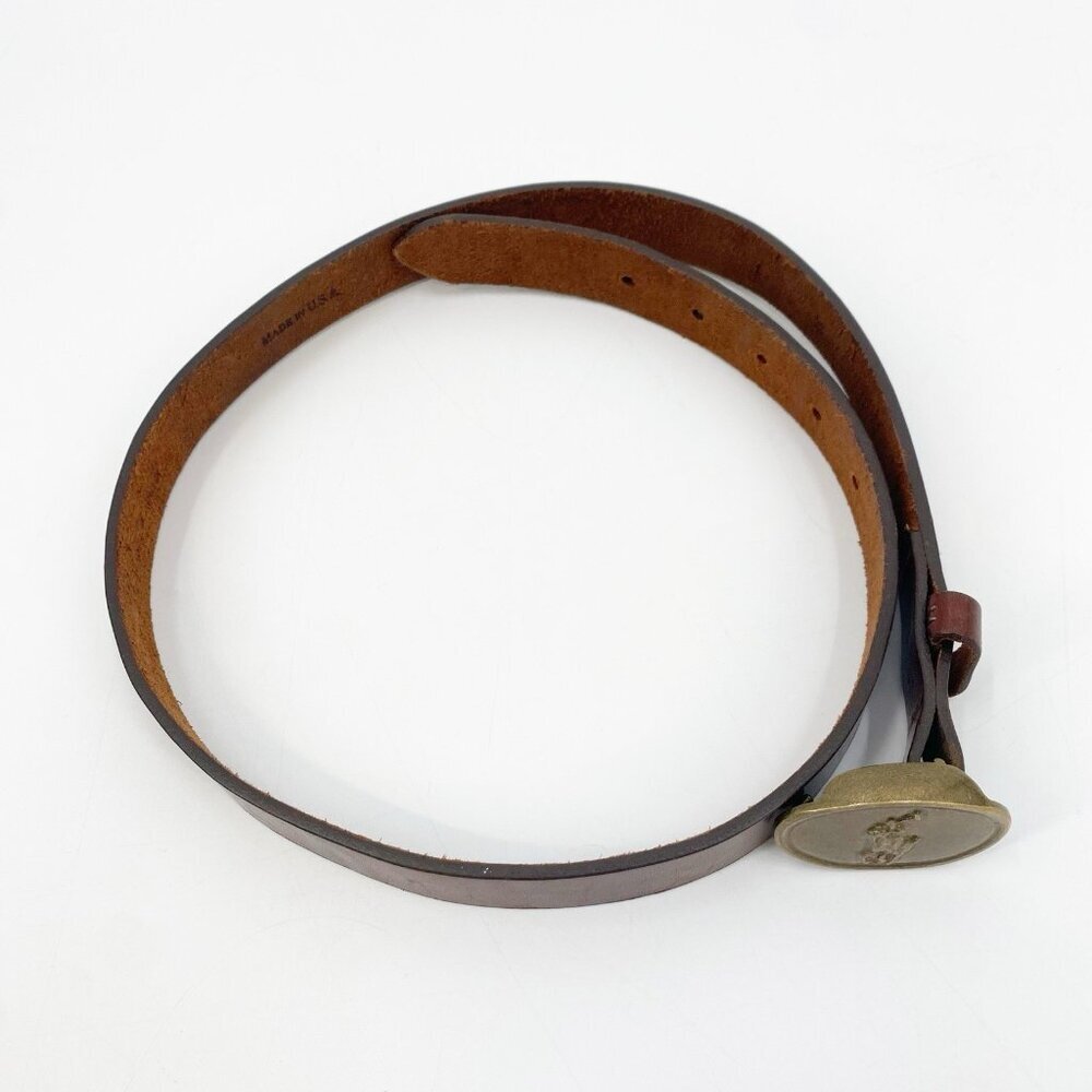 Vintage Ralph Lauren Leather Children’s Belt Brass Buckle Genuine Leather - Picture 3 of 10